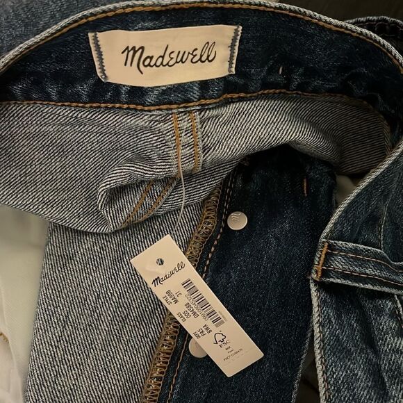 NWT Madewell Rigid Denim Straight Mini Skirt: Destructed Edition - Size 31 - Picture 6 of 10